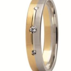 Obrączka z żółtego i białego złota ST-222ZB-m