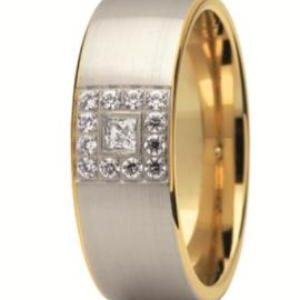 Obrączka z żółtego i białego złota ST-244ZB-k
