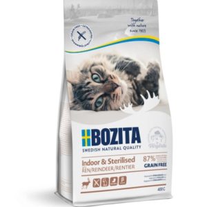Karma dla kota Bozita Indoor & Sterilised z reniferem (Bez dodatku zbóż) - 400g