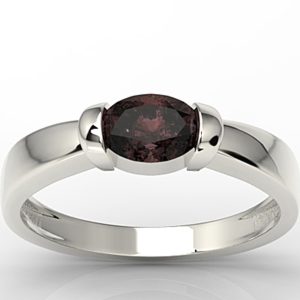 Pierścionek z białego złota z granatem AP-67B-GRA