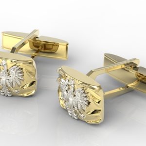 Spinki do mankietów z żółtego i białego złota INSIGNE SJSpM-13ZB