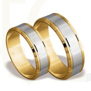 Obrączki ślubne z żółtego i białego złota (para) ST-60ZB