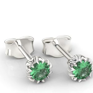 Kolczyki z białego złota ze szmaragdami BPK-2120B