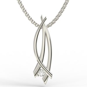 Wisiorek z białego złota z diamentem APW-72B