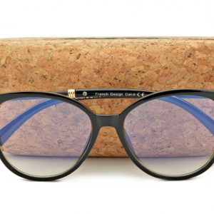 Okulary Kocie Oczy Korekcyjne z Antyrefleksem Zerówki POL-BLF-817K