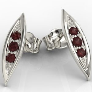 Kolczyki z białego złota z granatamii APK-97B
