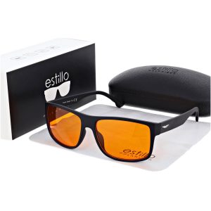 Męskie okulary do komputera blokujące w 100% niebieskie światło LEPSZY SEN EST-120B