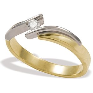 Pierścionek zaręczynowy z żółtego i białego złota z diamentem CP-4008ZB