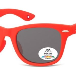 Okulary dziecięce nerdy Montana 967B polaryzacyjne matowe czerwone