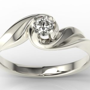 Pierścionek zaręczynowy z białego złota z diamentem AP-7420B