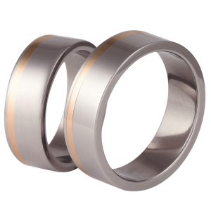 Obrączka z tytanu i czerwonego złota SWTRG-32/7-m