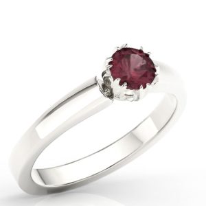 Pierścionek zaręczynowy z białego złota z rubinem BP-2130B