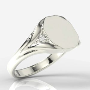 Sygnet wykonany z białego złota z diamentami SJ-18B