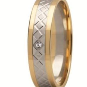 Obrączka z żółtego i białego złota ST-228ZB-k