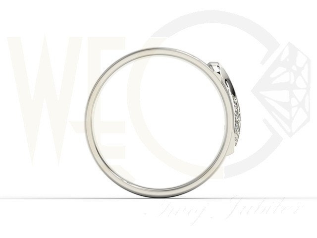 Obrączki ślubne z białego złota palladowego z sercem w damskiej diamenty (para) OB-01B-D