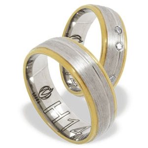 Obrączka z żółtego i białego złota ŁH-14ZB-light-k