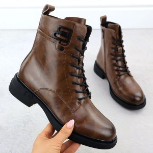Skórzane botki damskie workery brązowe Filippo DBT7361