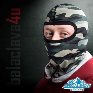 Ocieplana Kominiarka termoaktywna 3D - Kamuflaż Snow