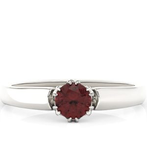 Pierścionek zaręczynowy z białego złota z granatem BP-2130B