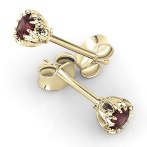 Kolczyki z żółtego złota z rubinami BPK-2120Z