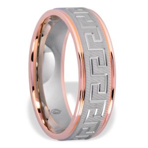 Obrączka z białego palladowego i czerwonego złota ŁN-07BC-m
