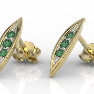 Kolczyki z żółtego złota ze szmaragdami APK-97Z-R