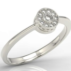 Pierścionek z białego złota z diamentami BP-33B