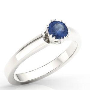 Pierścionek zaręczynowy z białego złota z szafirem BP-2130B