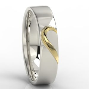 Obrączka męska z białego i żółtego złota OB-01BZ-R