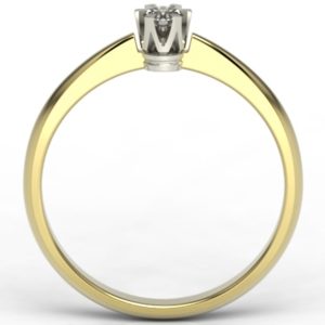 Pierścionek zaręczynowy z żółtego i białego złota z brylantem JP-2510ZB