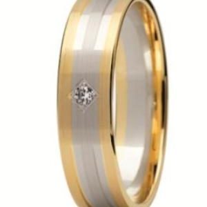 Obrączka z żółtego i białego złota ST-233ZB-m