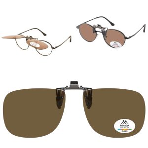 Nakładki przeciwsłoneczne polaryzacyjne na okulary korekcyjne C9B brązowe