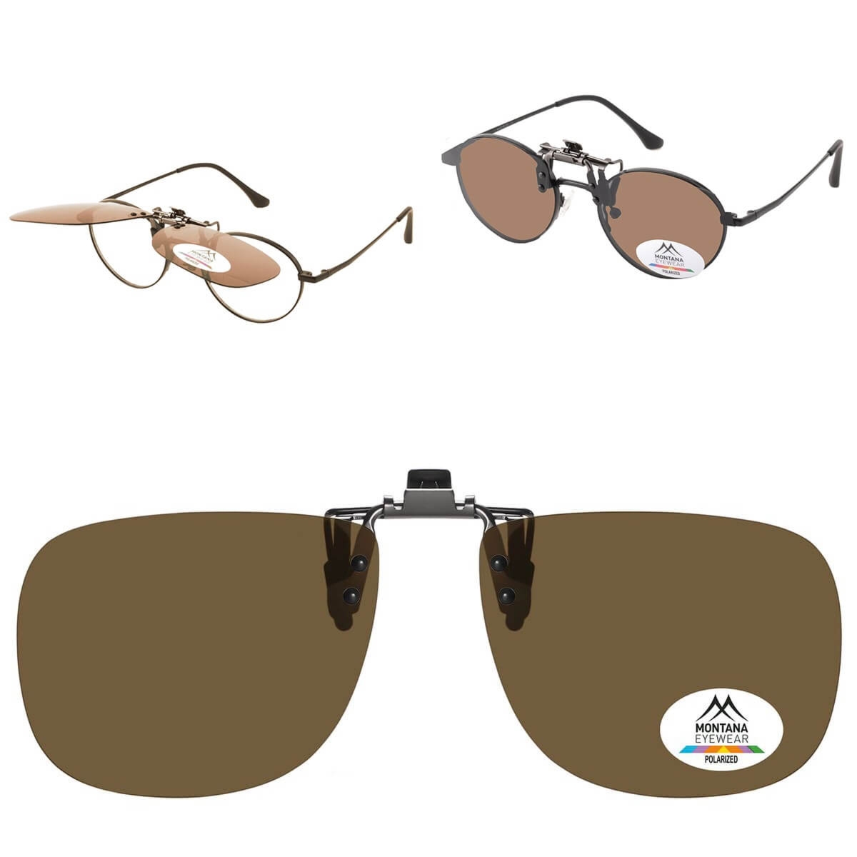 Nakładki przeciwsłoneczne polaryzacyjne na okulary korekcyjne C9B brązowe