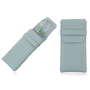 Pokrowiec na okulary zamykany na klapkę ET-135A szarobłękitny