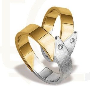 Obrączki ślubne z żółtego i białego złota (para) ST-33ZB