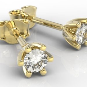 Kolczyki z żółtego złota z diamentami LPK-8020Z
