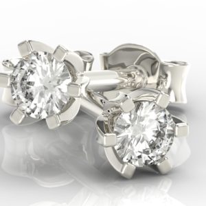 Kolczyki z białego złota z diamentami LPK-8032B