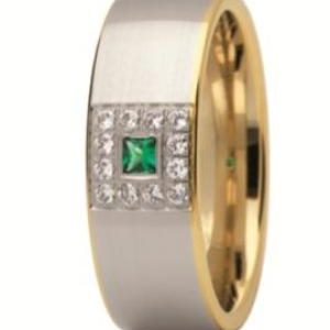 Obrączka z żółtego i białego złota ST-243ZB-m