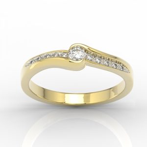 Pierścionek z żółtego złota z brylantami 0,13ct wzór BP-3413Z-R
