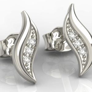 Kolczyki z białego złota z cyrkoniami APK-85B-C