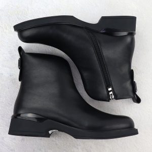 Skórzane botki damskie ocieplane czarne T.Sokolski Z25-36