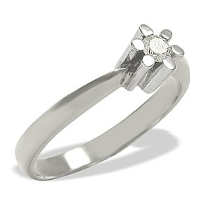 Pierścionek zaręczynowy z białego złota z brylantem 0,10 ct wzór AP-1110B