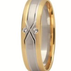 Obrączka z żółtego i białego złota ST-235ZB-k