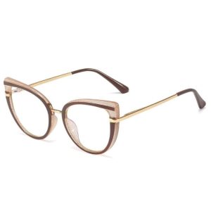 Okulary kocie do komputera damskie z filtrem BLUE Light zerówki 2582-2
