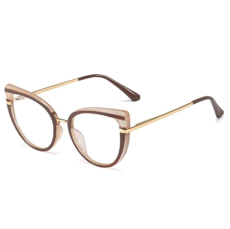 Okulary kocie do komputera damskie z filtrem BLUE Light zerówki 2582-2