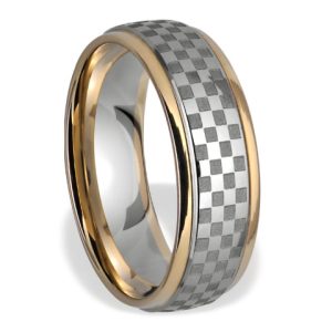 Obrączka z białego palladowego i żółtego złota ŁN-03BZ-m