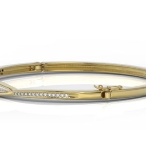 Bransoleta koło z brylantami i rubinami wykonana z żółtego złota APBr-97Z-R