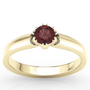 Pierścionek zaręczynowy z żółtego złota z granatem BP-2130Z