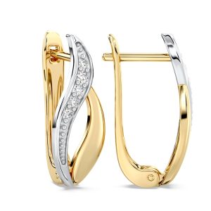 Kolczyki z żółtego i białego złota z diamentami BPK-17ZB