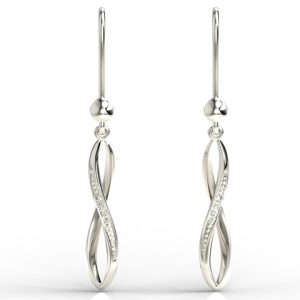 Kolczyki z białego złota z diamentami APK-73B